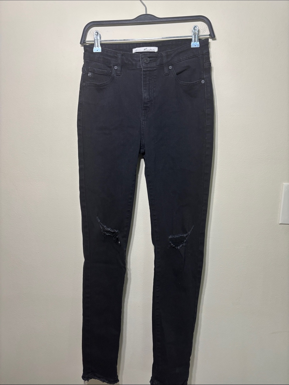 KanCan Black Skinny Jeans with Knee Rips